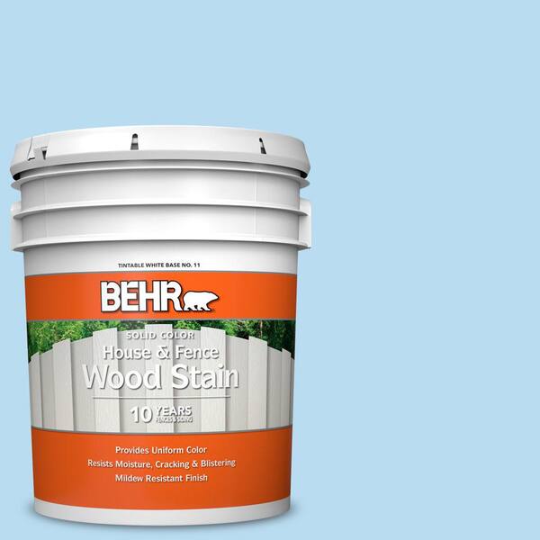 BEHR 5 gal. #P510-1 Greek Isles Solid Color House and Fence Exterior Wood Stain
