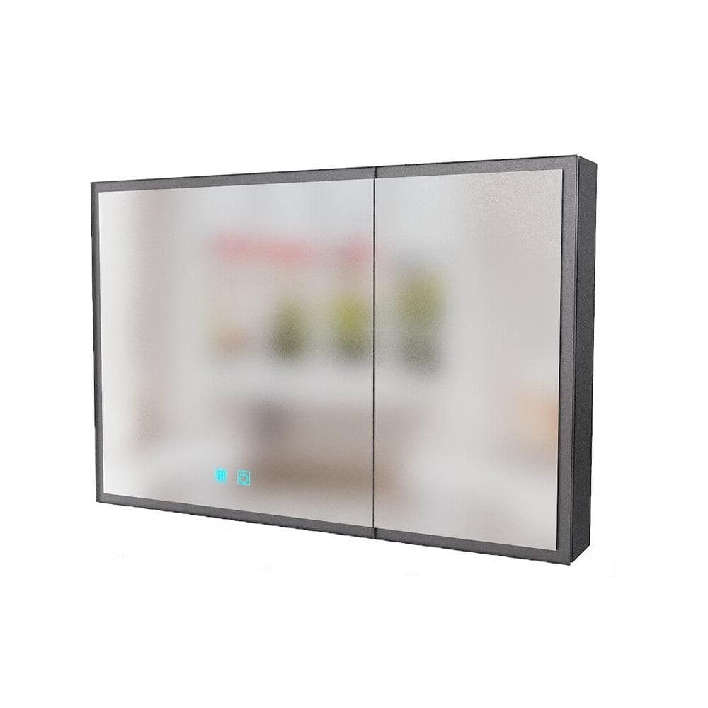 35.43 in. W × 23.62 in. H Rectangular Black Surface Mount Medicine Cabinet with Mirror, LED Lighting price history on PriceWatchPro
