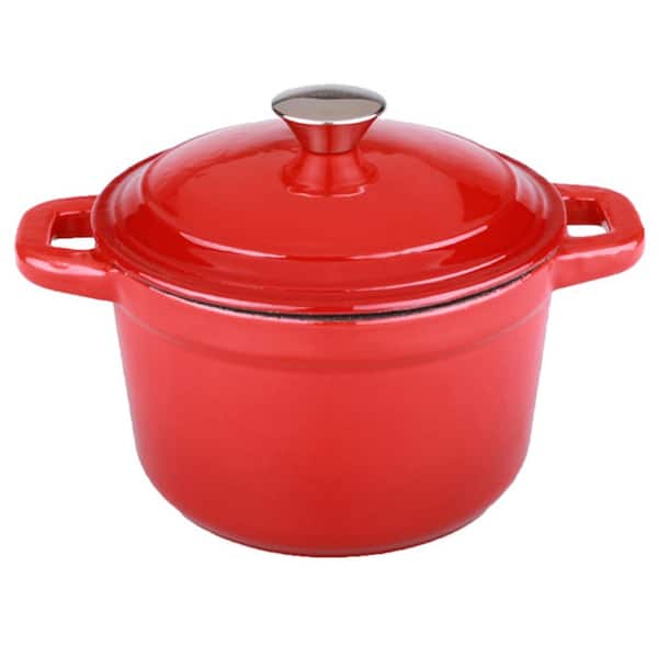 BergHOFF Neo 5 Qt. Red Oval Cast Iron Casserole Dish with Lid 2211279A -  The Home Depot