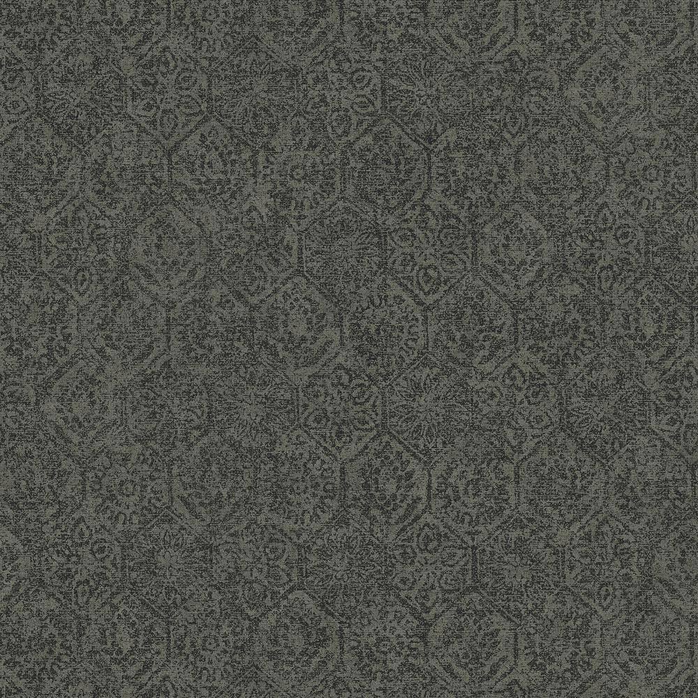 Edsel Charcoal Geometric Non-Pasted Vinyl Wallpaper