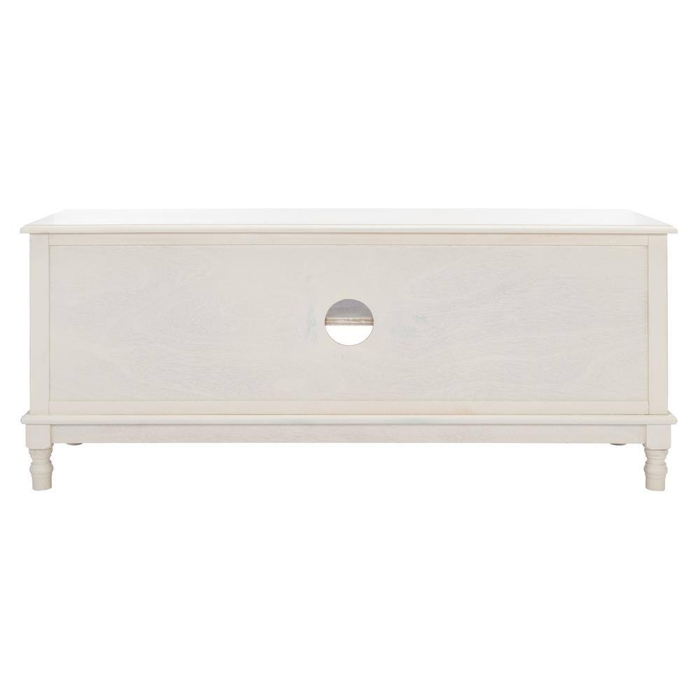 Countryside Charm Distressed White 53" Media Stand with Cabinet
