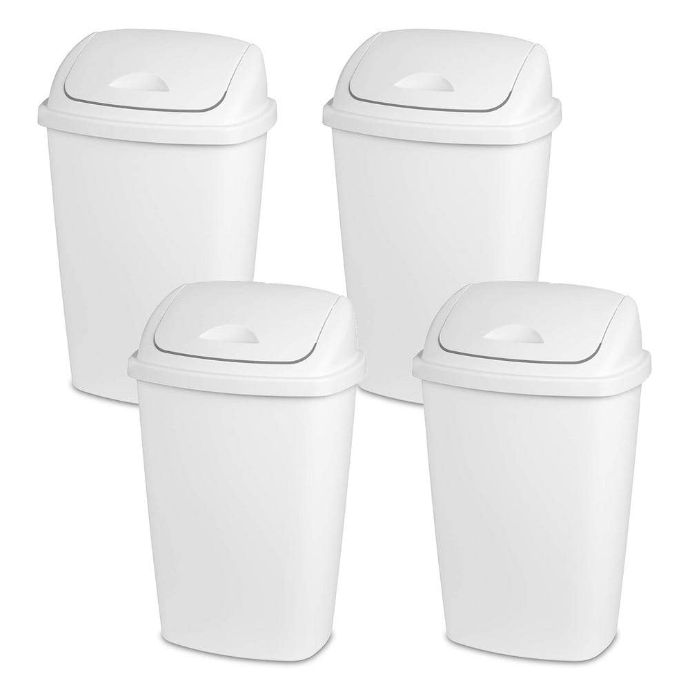 Sterilite 13 Gal Swing Top Lidded Wastebasket Kitchen Trash Can, White (8  Pack), 1 Piece - Gerbes Super Markets