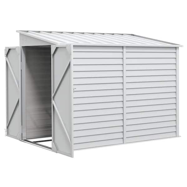 5 ft. W x 9 ft. D Metal Outdoor Storage Shed with Foundation Kit Vents for Patio, Law, White(45 sq. ft.)