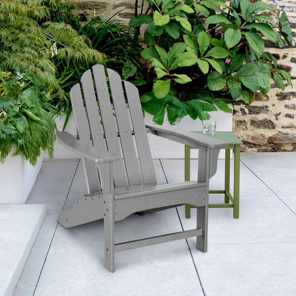 Hanover All-Weather Grey Plastic Outdoor Adirondack Chair