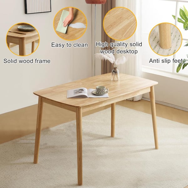 テーブル・チェア・ハンモック RWS0043AG WOOD PANEL TABLE Karl home 5-Pieces, 1-Table 4-Chairs, Rectangular, Raw Wood Colour