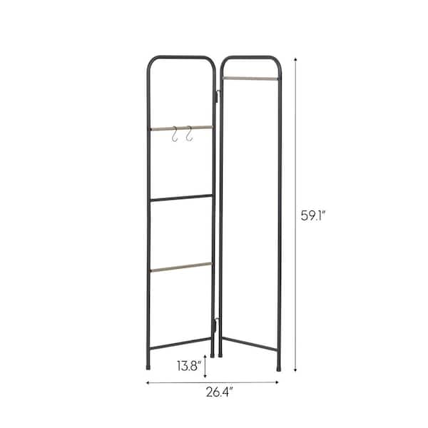 IRIS Black Metal Clothes Rack 54.92 in. W x 596 in. H 586005 - The Home  Depot