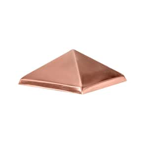 Copper Top Pyramid Post Cap - Fits 4 in. x 4 in. Nominal Posts - Easy to Install - DIY Porch, Deck, and Fence Decor