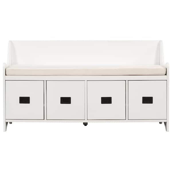 STICKON White Bench with Drawers (26.3 in. H x 48 in. W x 15.7 in. D)