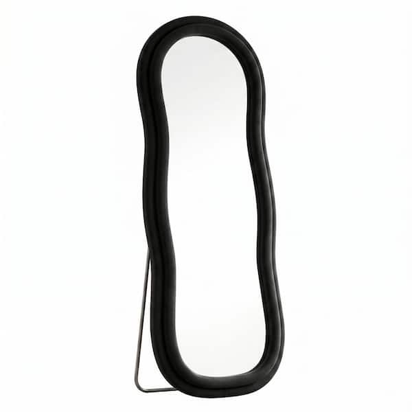 XRAMFY Morden Black 24 in. W x 63 in. H Irregular Flannelette