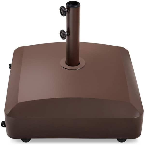 Unbranded HDPE Plastic Patio Umbrella Base in Bronze with 4 Wheels, 2 Locks
