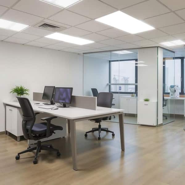 24-Pack 2 ft. x 4 ft. White Integrated LED Flat Panel Troffer Light Fixture With 5500 Lumens, 3500/4000/5000K Selectable