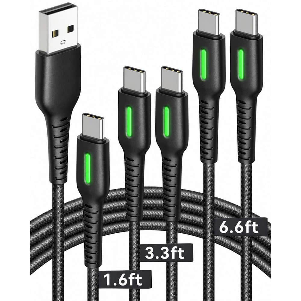 5-Pack USB C Phone Charger Cables with 3.1A Fast Charging, Nylon Braided USB-A to USB-C for iPhone, Samsung price history on PriceWatchPro