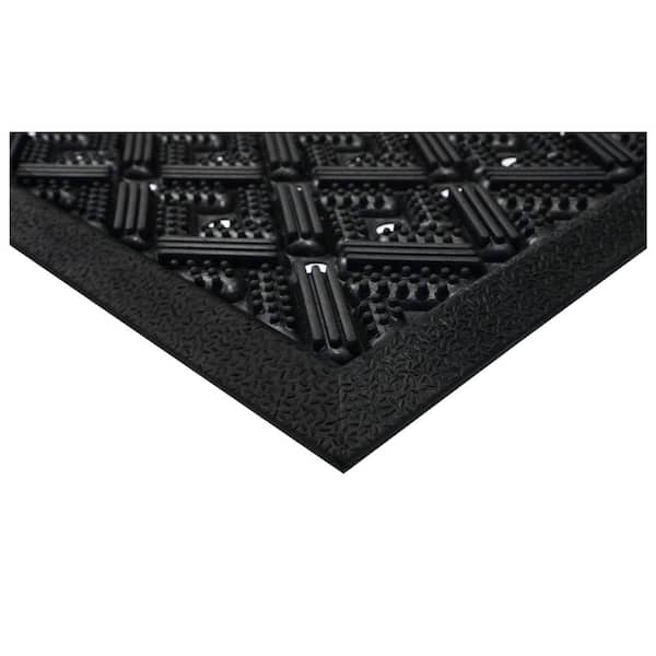 Diamond Rubber 18 in. x 30 in. Indoor/Outdoor Black Doormat