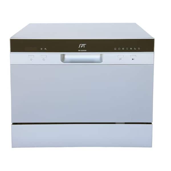 SPT 18 in. Silver LED CounterTop Control 120-volt Dishwasher with 7-Cycles, 6 Place Settings Capacity