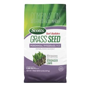 Turf Builder 5.6 lbs. Grass Seed Perennial Ryegrass Mix with Fertilizer and Soil Improver Establishes Quickly