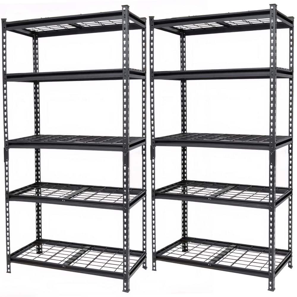 Queenly 2-Piece 5-Tier Steel Storage Shelving in Black (36 in. W x 18 in. D x 72 in. H) price history on PriceWatchPro