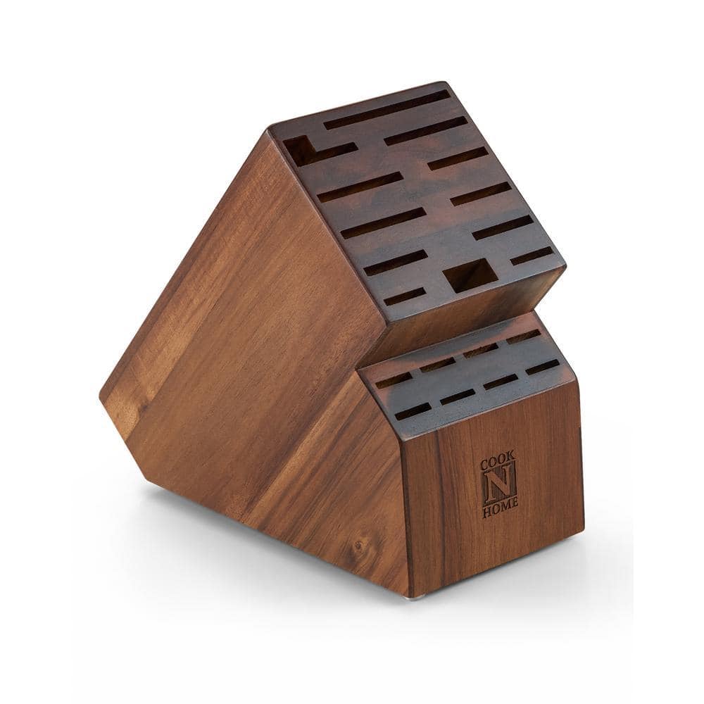 Cook N Home 20-Knife Acacia Wood Knife Storage Block 02660 - The