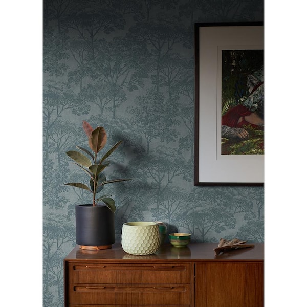 Teatro Blue Trees Wallpaper Sample