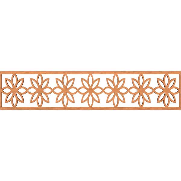 Ekena Millwork Daisy Fretwork 0.375 in. D x 46.75 in. W x 10 in. L Cherry Wood Panel Moulding
