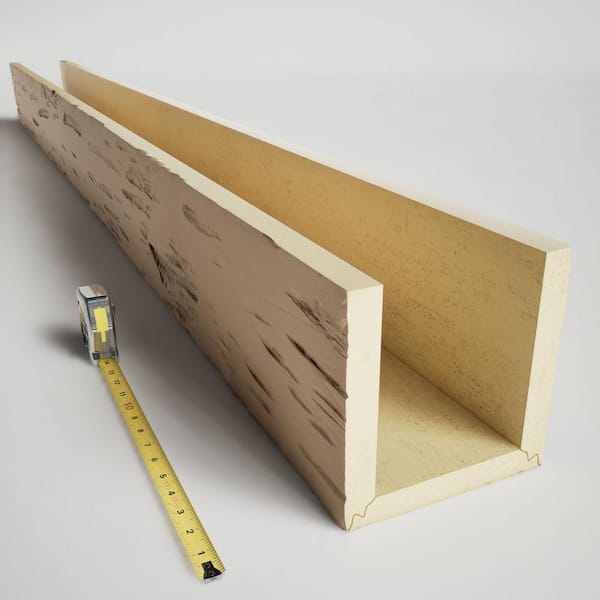 Ekena Millwork 8 in. x 8 in. x 16 ft. 3-Sided (U-Beam) Pecky