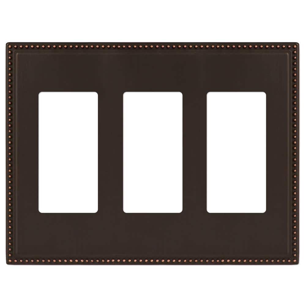 Perlina 3 Gang Rocker Metal Wall Plate - Aged Bronze price history on PriceWatchPro