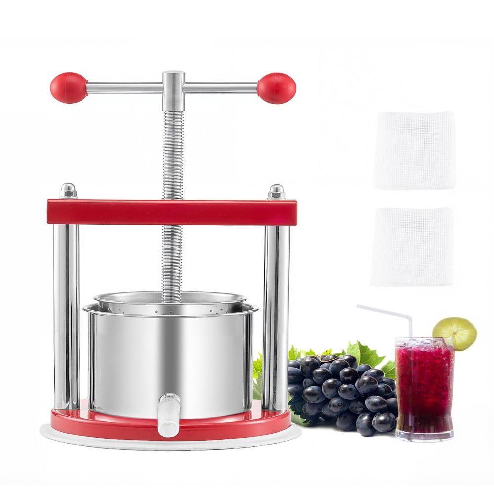 1.65L Fruit Wine Press, Dual Stainless Barrels Manual Cider Press with T-Handle for Apples and Grapes price history on PriceWatchPro
