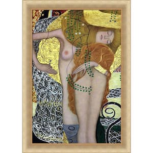 Water Serpents I (Luxury) by Gustav Klimt Andover Champagne Framed People Oil Painting Art Print 29.38 in. x 41.38 in.