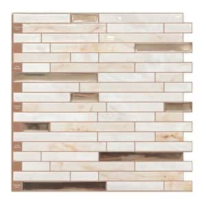 Peel and Stick Tile Backsplash 12 in. x 12 in. Vinyl Stick on Tiles Backsplash, Copper (10-Pack, 10 sq. ft. / Case)