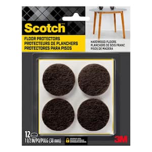 1.5 in. Brown Round Surface Protection Felt Floor Pads (12-Pack)