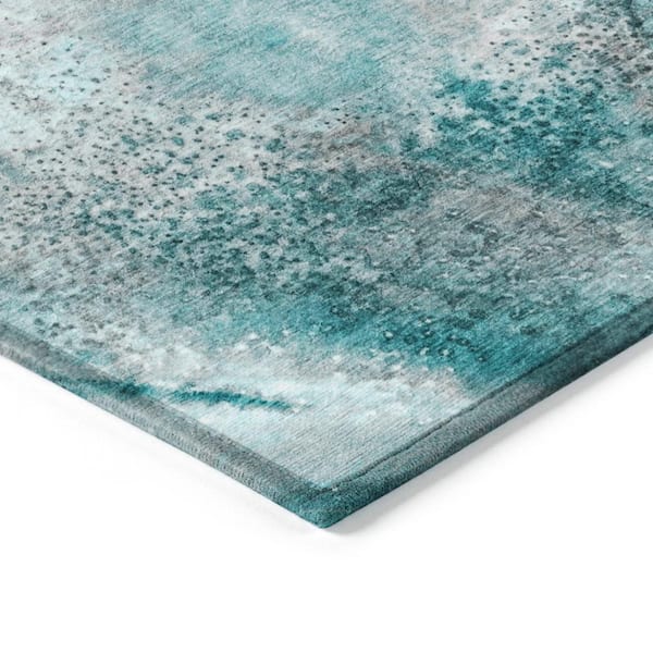 Chantille ACN505 Teal 2 ft. 3 in. x 7 ft. 6 in. Machine Washable Indoor/Outdoor Geometric Runner Rug