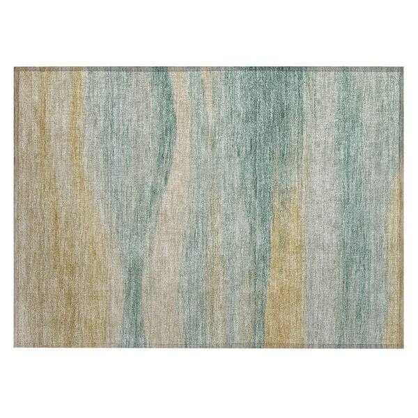 Chantille Machine Washable Indoor/Outdoor Abstract ACN2961 Teal 2 ft. x 3 ft. Accent Rug