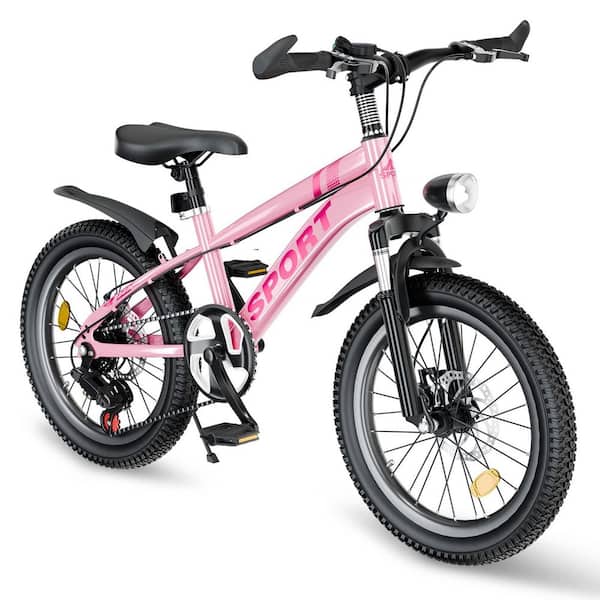 Youth 20-In Mountain Bike with 7-Speed Gears, Dual Disc Brakes-Ages 7-12 with Suspension Fork for Smooth, Safe Riding