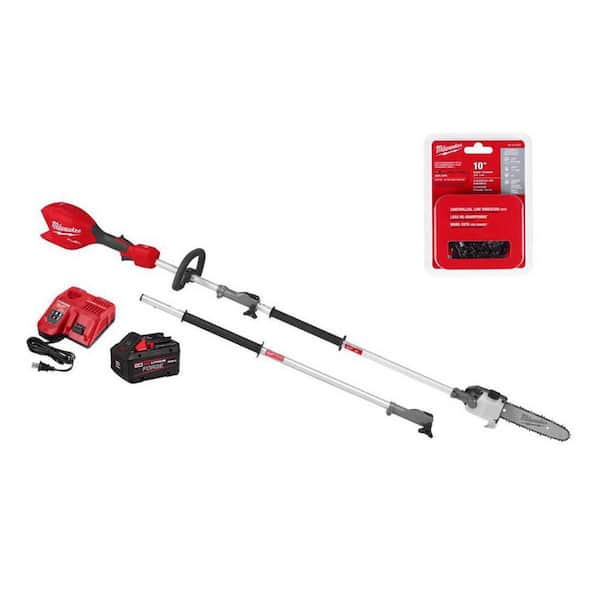 M18 FUEL 18V 10 in. Brushless Cordless Battery Powered QUIK-LOK Pole Saw 8.0 Ah FORGE Kit w/ Extra Chain