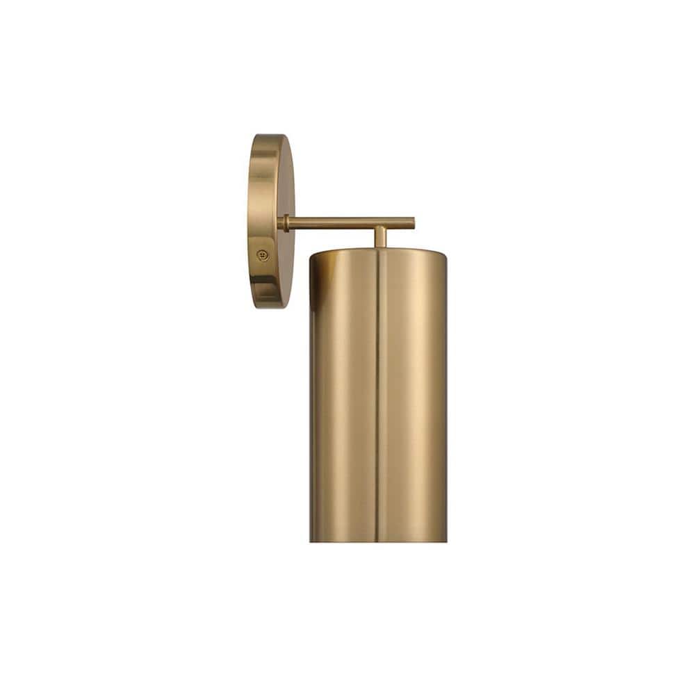 Noble Brass Dimmable Metal Cylinder Wall Sconce