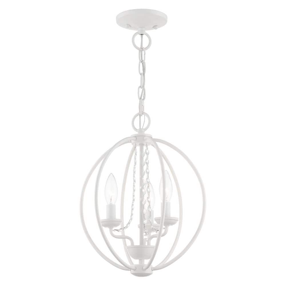 Mini Arabella White Crystal 3-Light Orb Chandelier