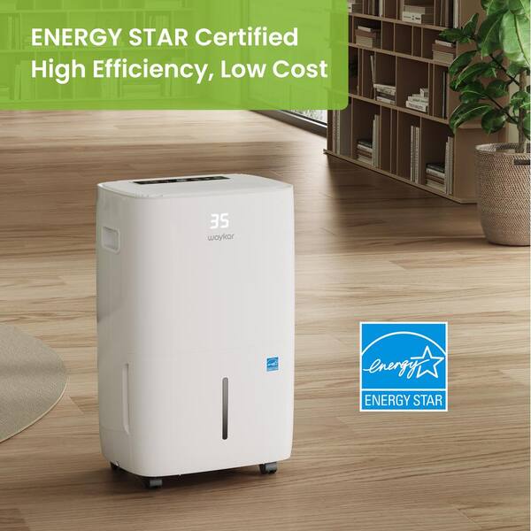 Waykar 80-Pint Energy Star Rated Dehumidifier for Rooms up to