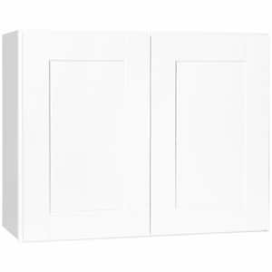 Shaker Satin White Stock Assembled Wall Bridge Kitchen Cabinet (30 in. x 23.5 in. x 12 in.)