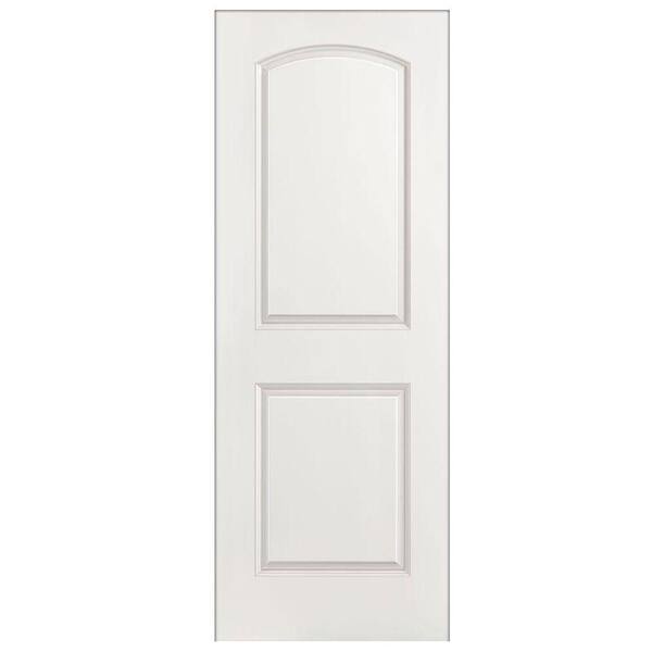 Masonite 28 in. x 80 in. Textured 2-Panel Arch Top Hollow Core Primed Composite Interior Door Slab