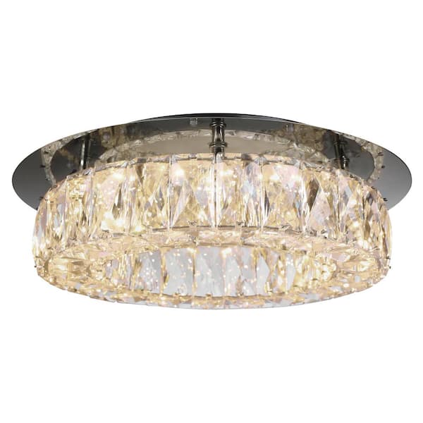 led crystal flush ceiling light