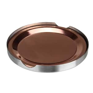 Set of 4 Stainless Steel Copper Finish Tabletop Coasters - 3.75 in.