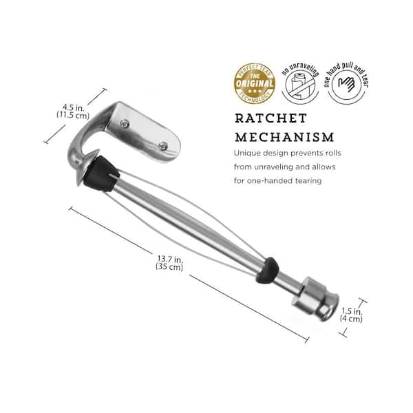 14 in. Wall Mount Stainless Steel Paper Towel Holder for Kitchen Home, Patented Design for One-Handed Use, Silver