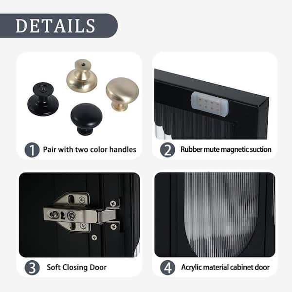 30 in. Freestanding Black Bath Vanity with White Ceramic Sink Top Unassembled