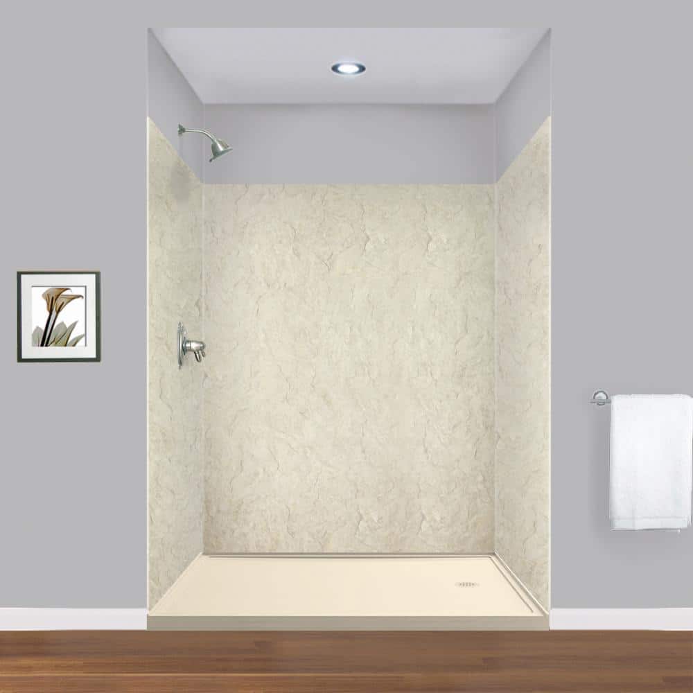 Expressions Sea Fog 60"x72" 3-Panel Composite Shower Wall Kit