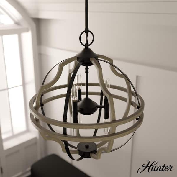 Hunter Stone Creek 6 Light Rustic Iron Island Pendant Light Dining Room Light 19223