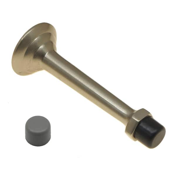idh by St. Simons 3-3/4 in. Solid Brass Fancy 3-Ring Base Door Stop in Satin Nickel