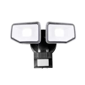 40-Watt 180-Degree Black Motion Activated Outdoor Integrated LED Security Flood Light with PIR Dusk to Dawn Sensor