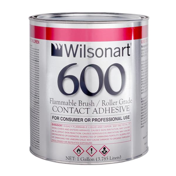 Wilsonart 1 gal. White Wood Adhesive - Glows with Blacklight | Fast Setting, Non-Toxic, Low VOCs | Greenguard Gold Certified | WA-10OW1GAL