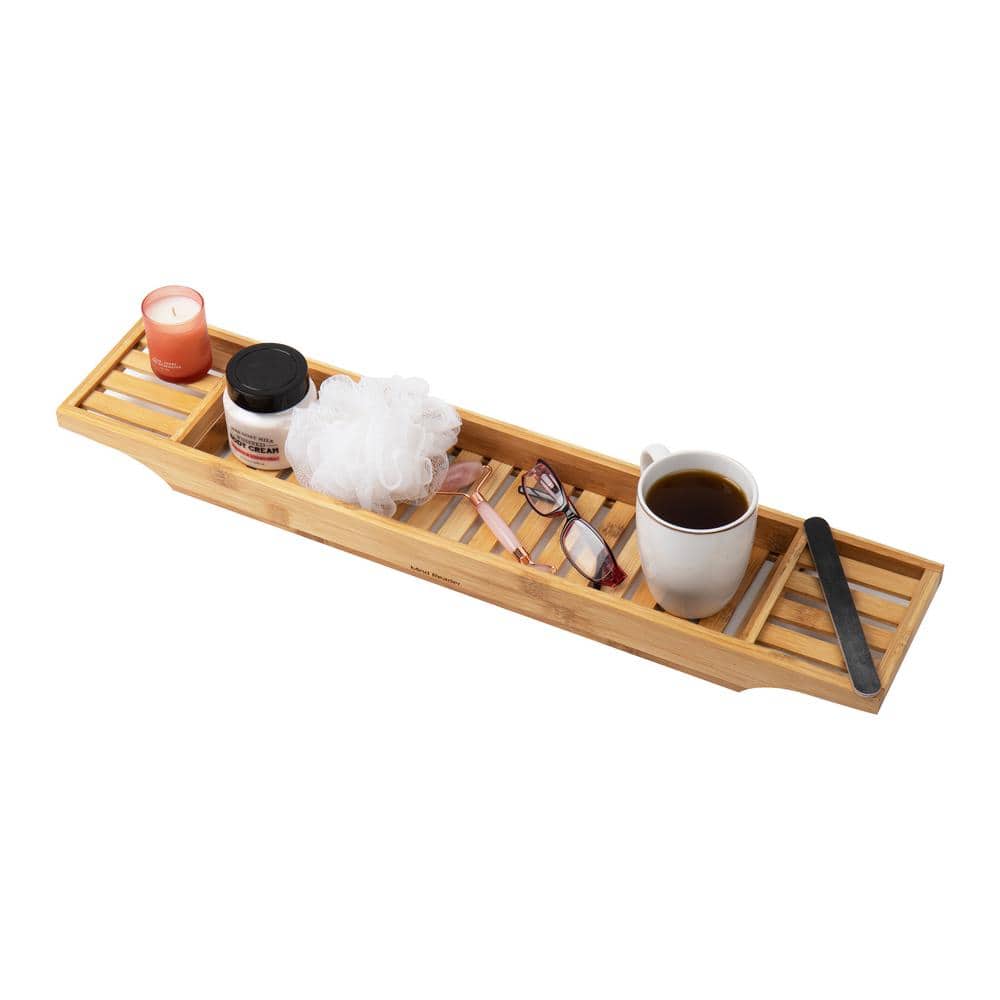 Bamboo Freestanding Non-Slip Bathtub Tray Caddy