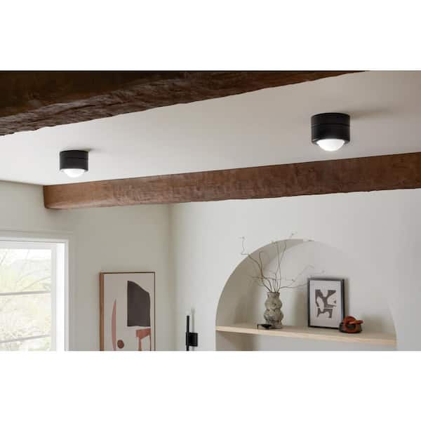 KICHLER Tibbi 5.5 in. 1-Light Black Integrated LED Modern Hallway Flush Mount Ceiling Light