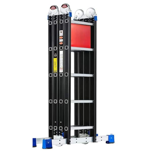 19.6 ft. Aluminium Multi-Purpose Adjustable Telescoping Step Ladder 330 lbs. Load Capacity 7 in 1 Folding Extension